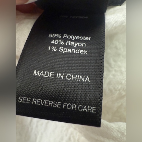 Ali Miles White Textured Crinkle Tunic Top Artsy Buttons Women's Size L Oversizd - Picture 7 of 12